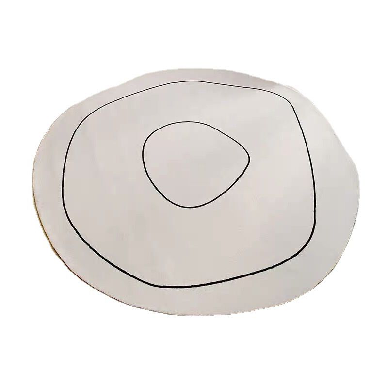 Modern Living Room Area Carpet Line Pattern Polyester Area Rug Non-Slip Backing Rug for Home Decor