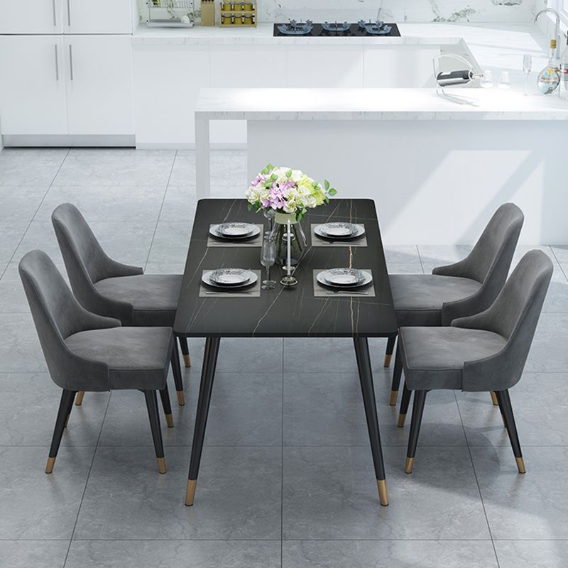 Black Frame Stone Dining Room Table Traditional Luxury Rectangle Dining Table