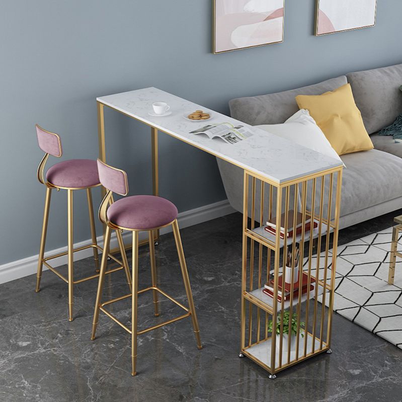 Mesa de barra de pub de mármol con rectángulo glammamam