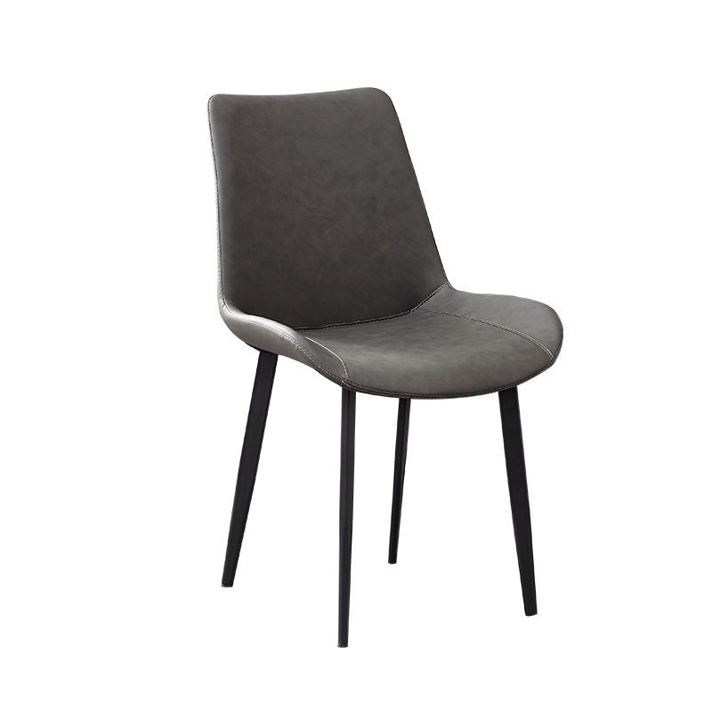 Silla de metal de estilo industrial, sillas auxiliares de comedor con respaldo sólido de cocina (juego de 2)