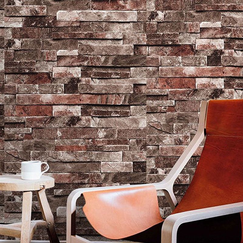 Retro Industrial Brick Wallpaper PVC 17.5-inch x 19.5 ft Peel and Paste Wall Covering