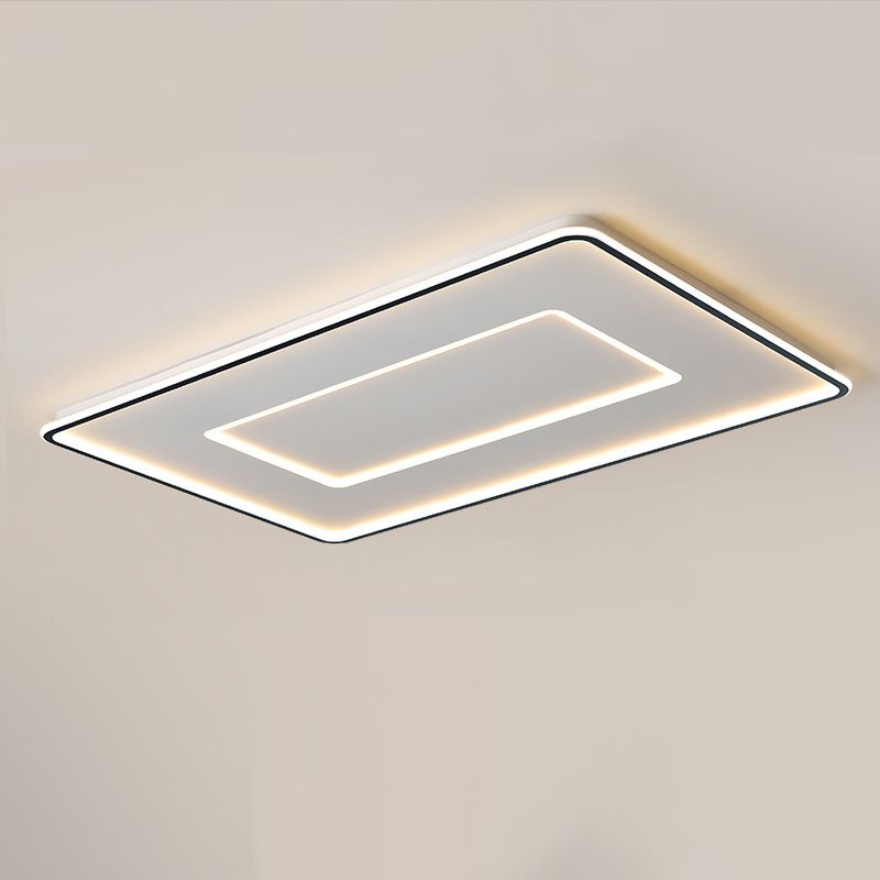 Luminaire de plafond encastré carré contemporain en métal pour chambre à coucher