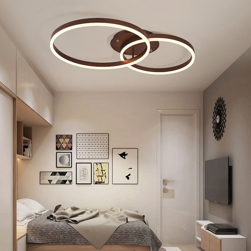 Nordic Slender Circle Flush Mount Ceiling Light Fixtures for Living Room Bedroom