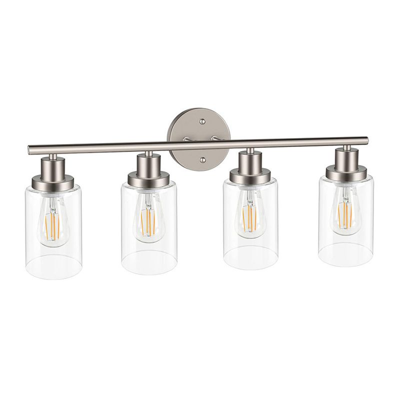 Metal and Glass Bathroom Vanity Lighting Multi - Light Bath Sconce in Chrome