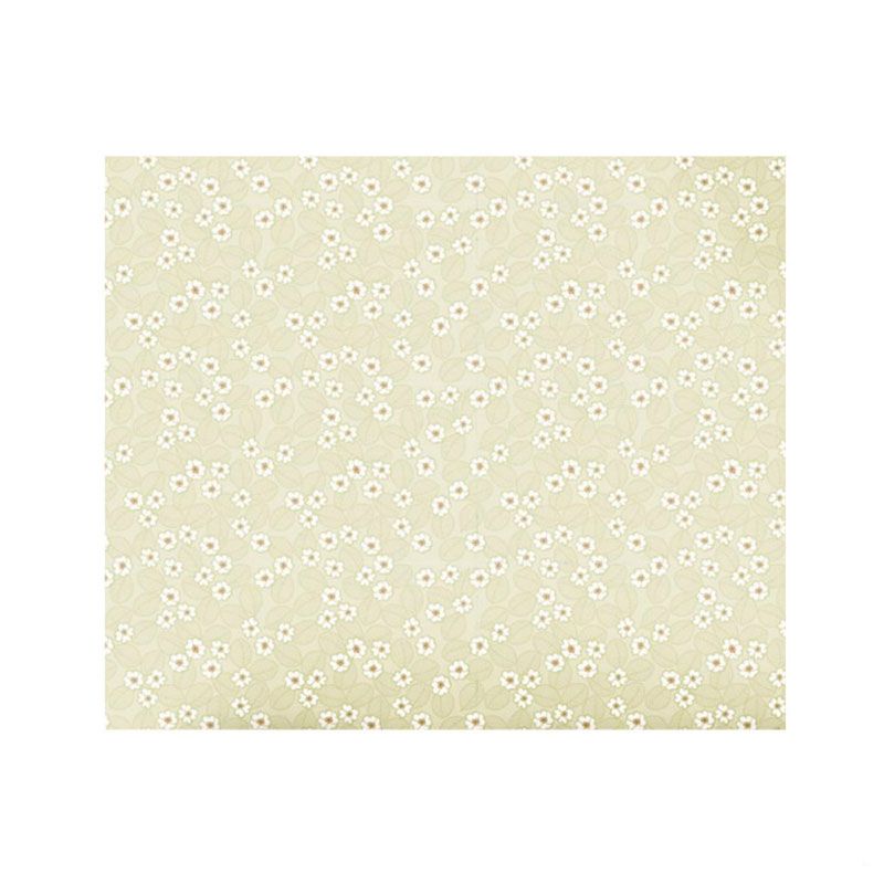 Minimalist Dense Flower Pattern Wallpaper Roll for Girl's Bedroom in Light Green, Easy to Remove, 48.4 sq ft.