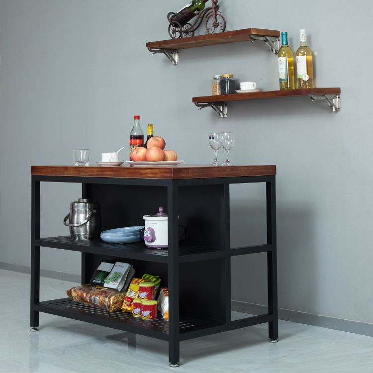 Modern Stationary Prep Table Wood Rectangular Prep Table for Home Use