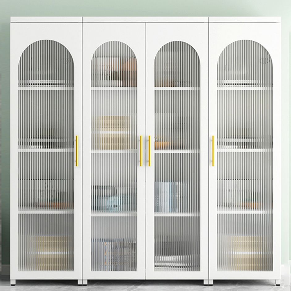 Modern Steel Bookcase, Glass Door Closed Back Bookshelf for Any Room