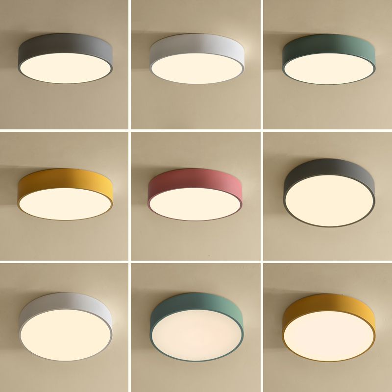 Plafoniera a semi-incasso circolare in stile nordico Plafoniera a semi-incasso in metallo per camera da letto