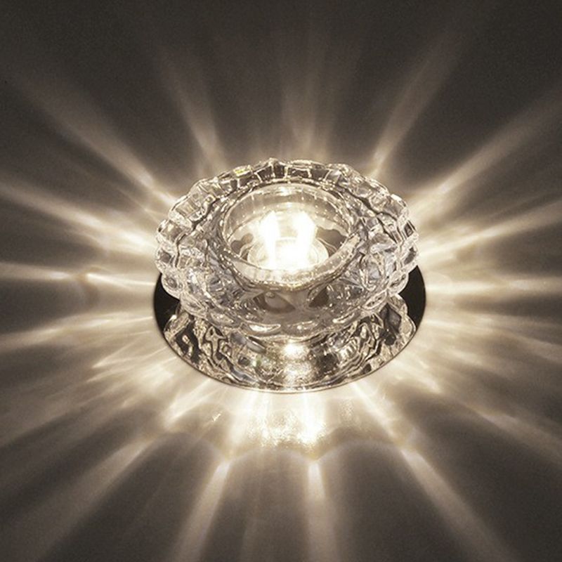 Tour Mini Ceiling Flush Mount Simple Clear Crystal Entryway LED Flush Light Fixture
