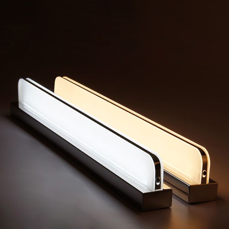 Rounded Corner Bath Bar Simplicity Stainless Steel LED Vanity Wall Light Fixture