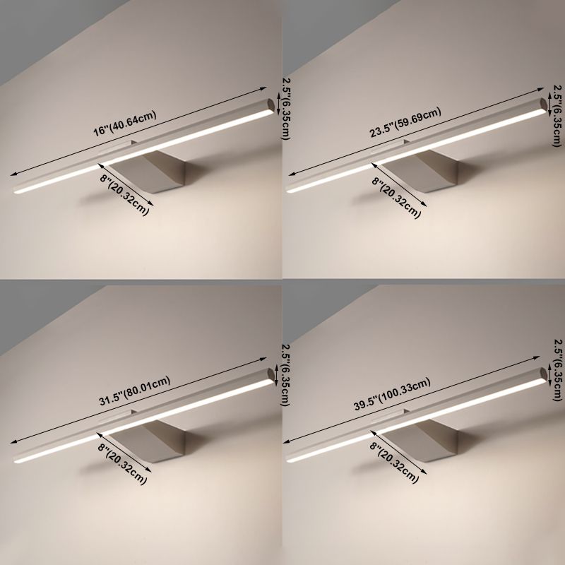 Long Strip Wall Mounted Light Fixture Modern Style LED Vanity Lights for Bathroom