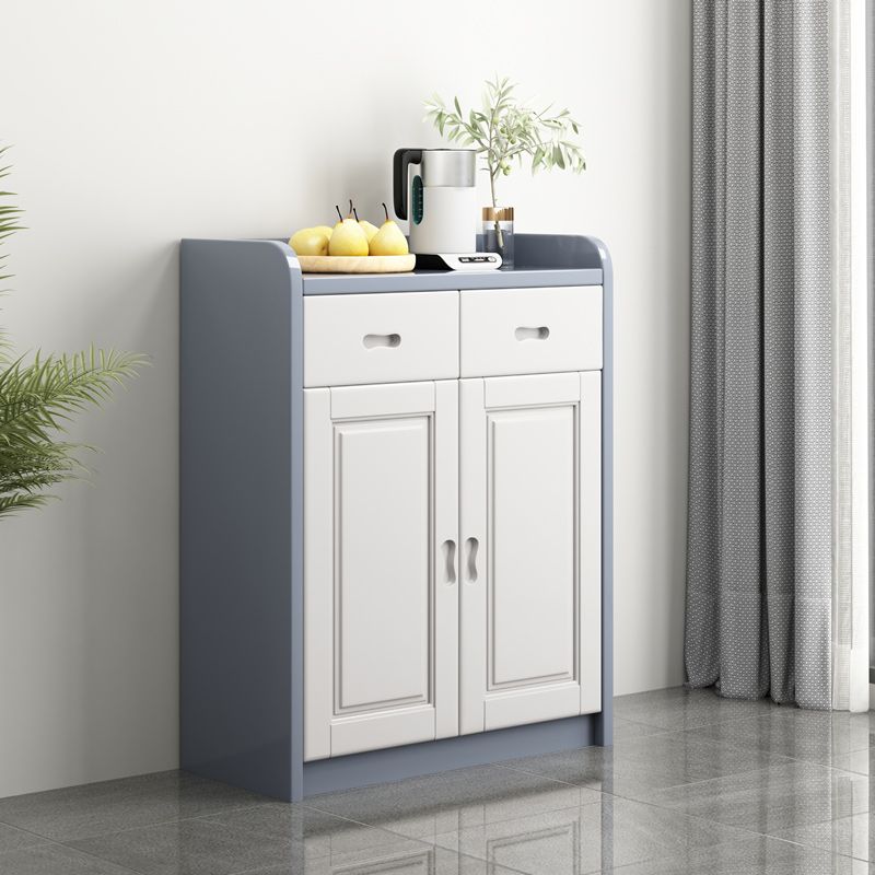 Modern Accent Cabinet with 2 Drawers and Shelfs in Rubberwood