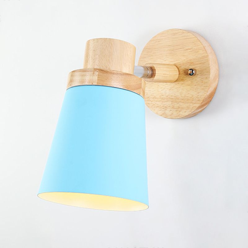Modern Style Geometric Wall Sconces Wood 1 Light Wall Mount Light Fixture