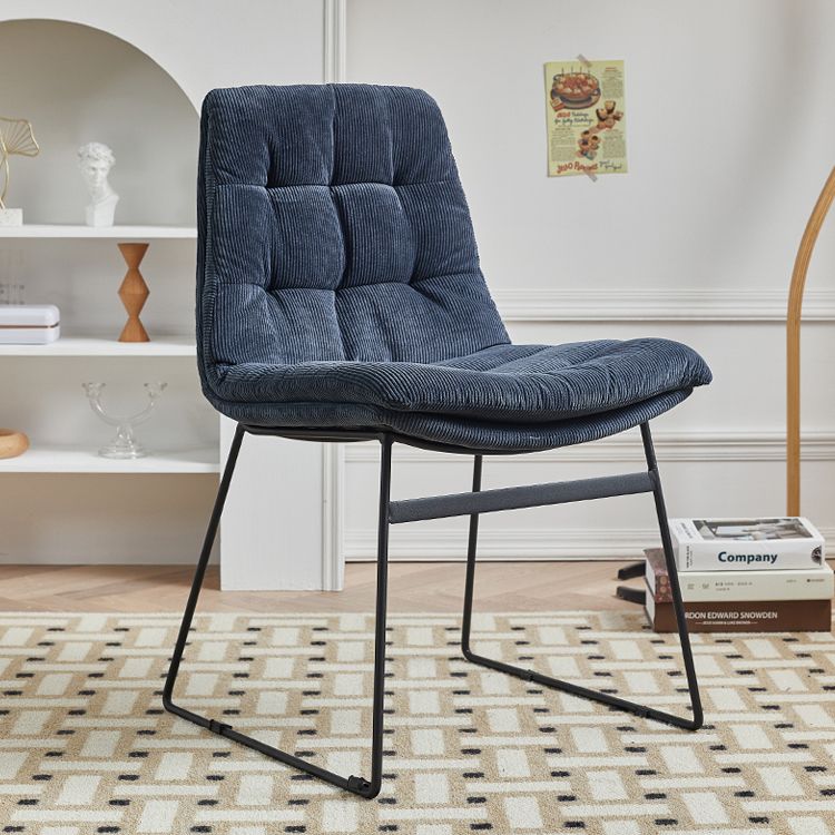 Contemporary Style Metal Dining Chair Dining Side Arm Chair for Kitchen