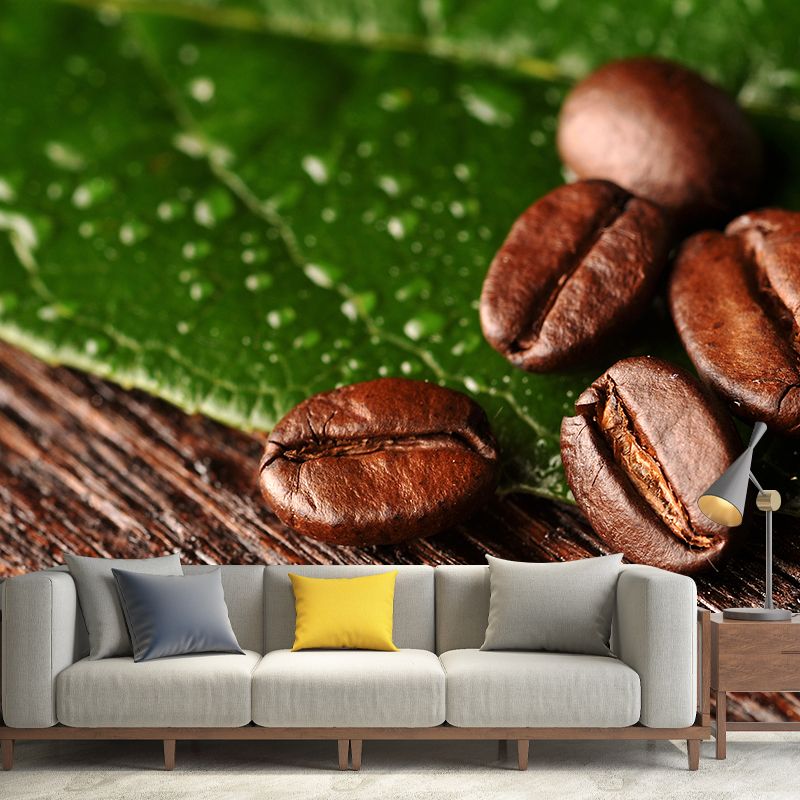 Coffee Bean Mural Decal for Dining Room Photography Wall Covering, Custom Printed