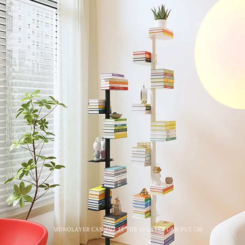 Metal Bookcase Contemporary Style Bookshelf for Home and Office