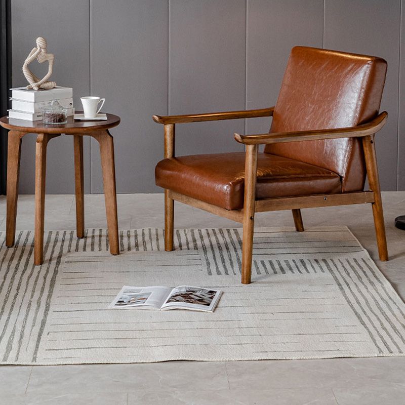 Solid Wood Side Chair Stain Resistant Lounge Chair for Living Room