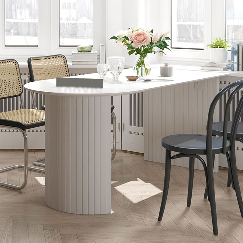 Irregular Shape Dining Table for Restaurant Solid Wood Island Table with Double Pedestal