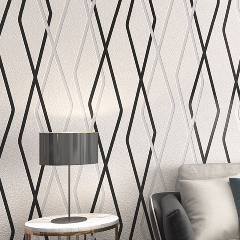 Outspread Harlequin Flock Texture Wallpaper Roll for Living Room, Soft Color, 57.1 sq ft.