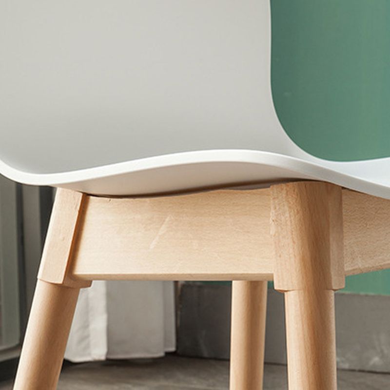 Natural Beech Legs Side Chair Scandinavian Armless Dining Chairs