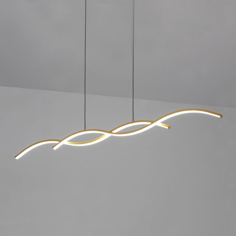 Moderner Stil linearer Inselleuchten Metall 2- Hellinselanhänger Leuchten