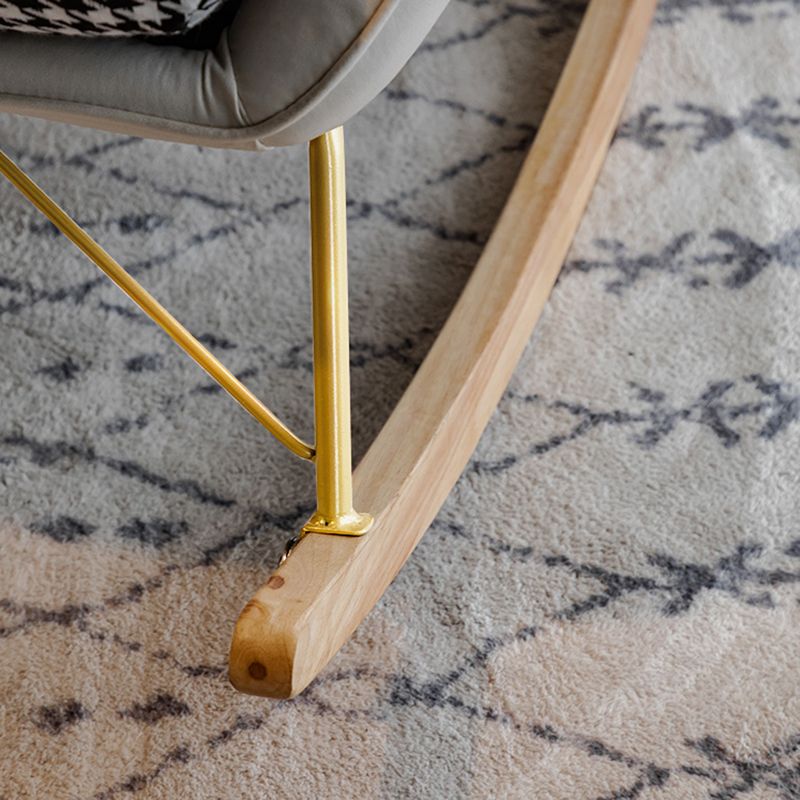 Gorgeous Glider Chair Faux Leather Pillow Indoor Rocker Chair with Ottoman