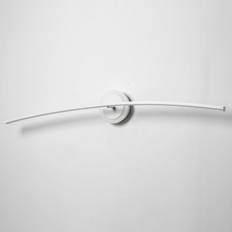 Single Modernism Style White Linear Statement LED Bathroom Vanity Light