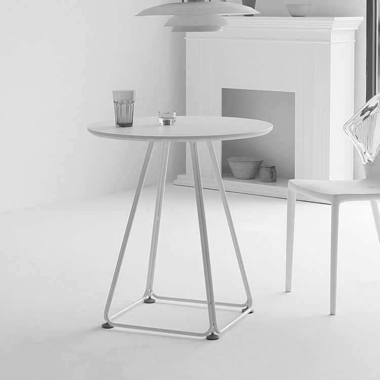 Modern Round Dining Table Wooden Dining Table with Metal Base for Kitchen