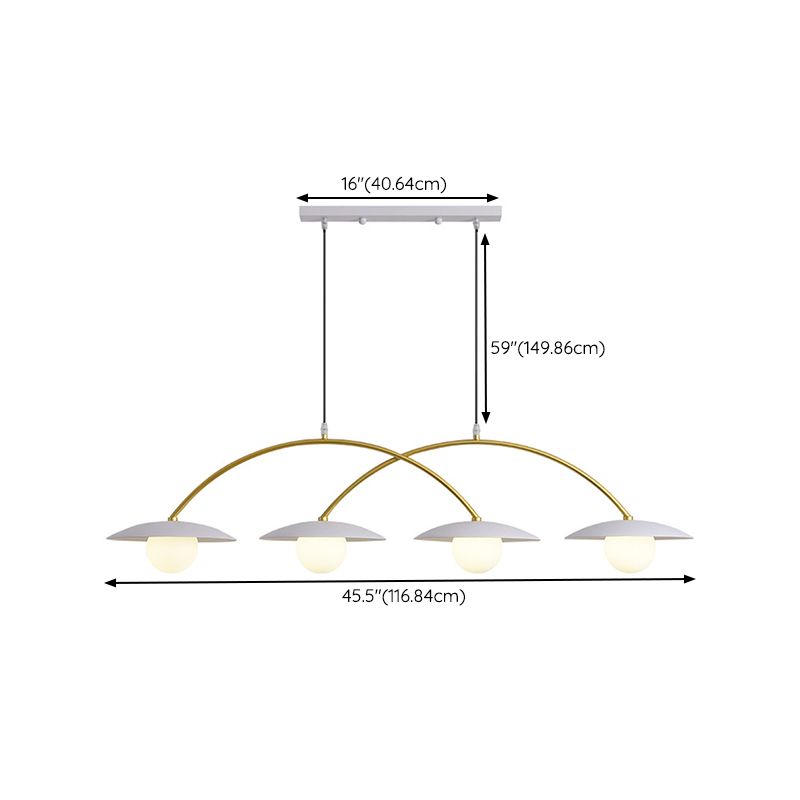 Gold and White Island Lights Contemporary Pendant Lights for Dining Room