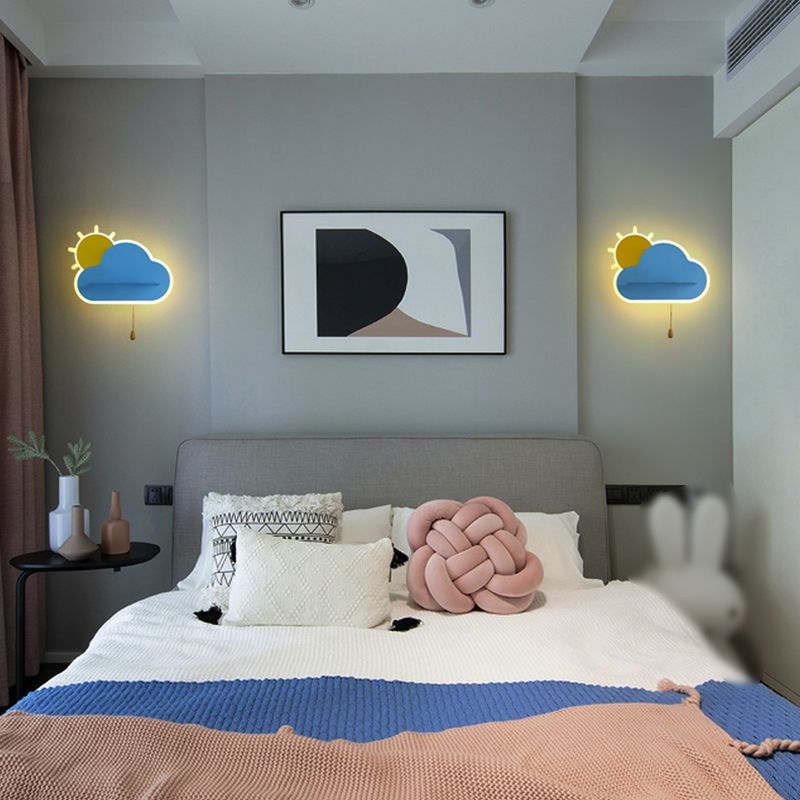 Cartoon Style Iron Wall Light LED Cloud Shape Wall Lamp for Children's Room