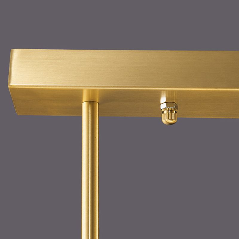 Simplicité Island Pendant Light Gold Linear Island Lightture Disponction avec de l'ombre en cristal