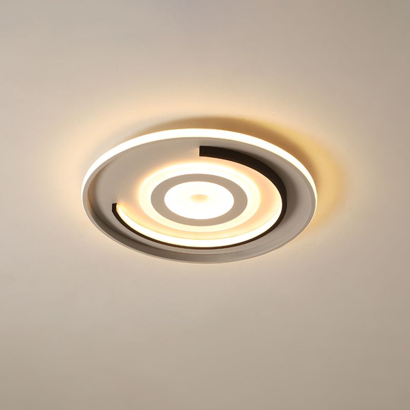 Round/Square/Rectangle LED Ceiling Lamp Simple Style Acrylic Black Ultrathin Flush Mount in Warm/White Light