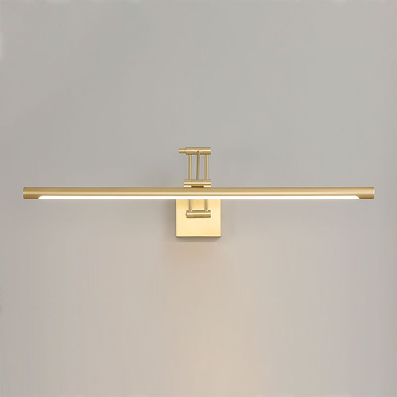 Metal Tube Vanity Wall Sconce Modern Style 1 Light Vanity Lighting Fixtures in Gold