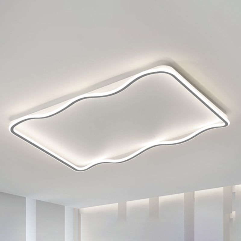 Minimalism Metal Flush Mount 1-Light Squared Flush Ceiling Light for Living Room