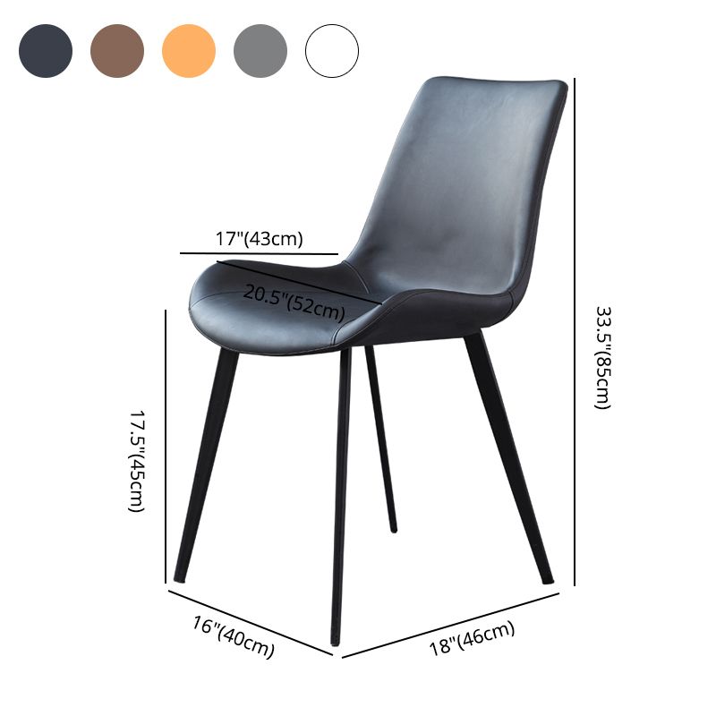 Parsons contemporáneos del final mate de la silla lateral de cuero del restaurante que cenan sillas