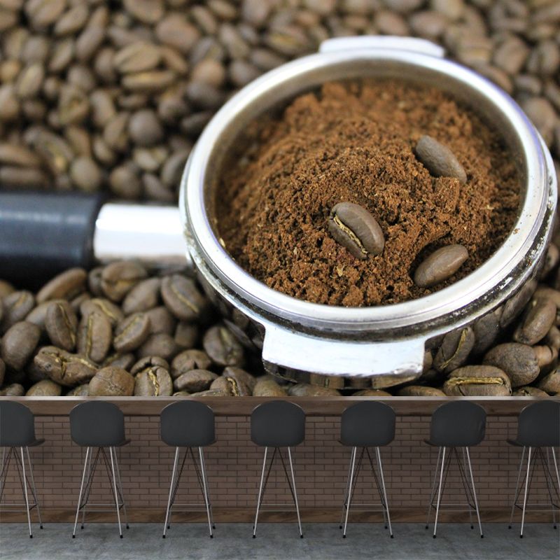 Customized Coffee Mural Wallpaper for Restaurant Wall Decor Stain Resistant