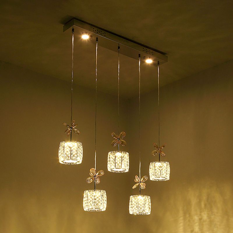 Contemporary Pendant Lights Cylinder Island Lighting Ideas Crystal for Kitchen Island