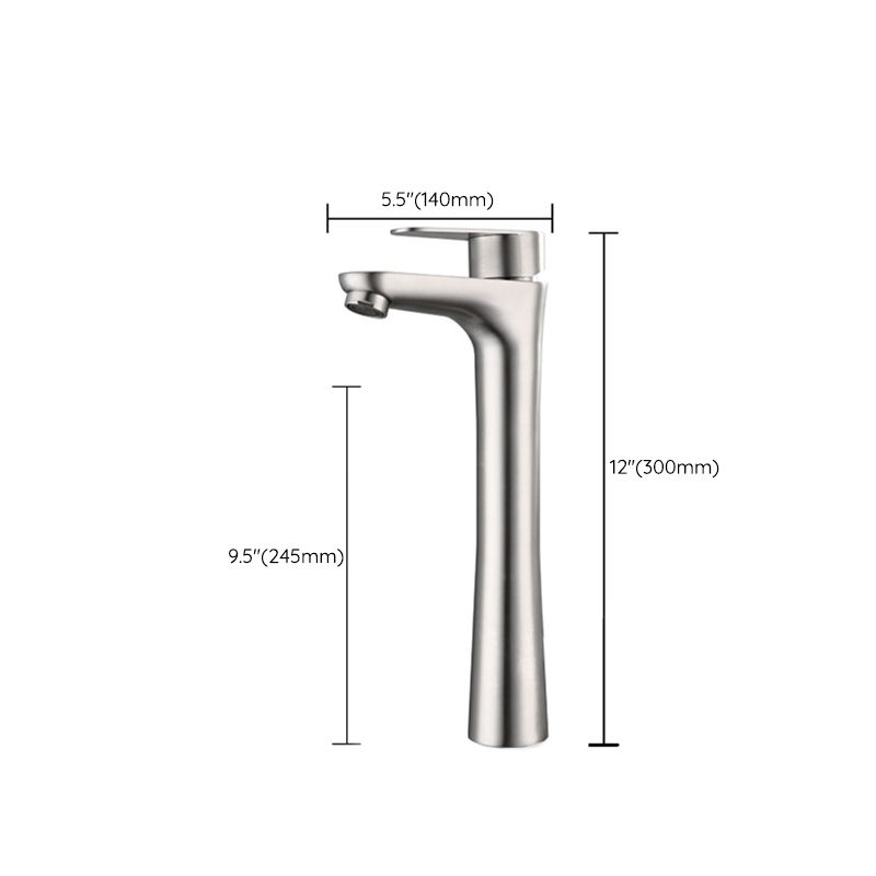 Modern Vessel Faucet Stainless Steel Lever Handles Bathroom Sink Faucet