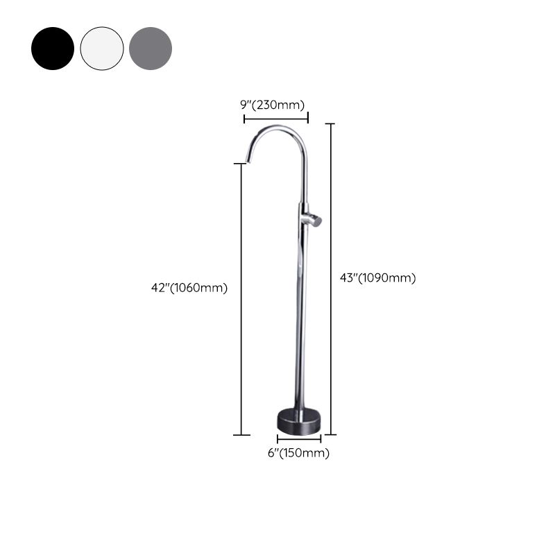 Modern Floor Mounted Metal Freestanding Tub Filler Swivel Freestanding Faucet