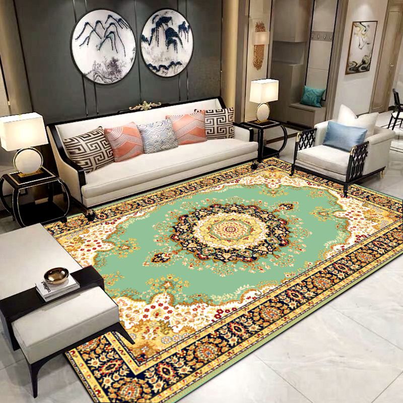 Luxurious Victoria Area Rug European Style Flower Print Rug Anti-Slip Backing Carpet for Home Decor