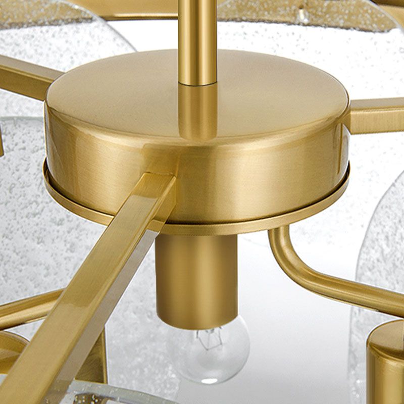 Modern Style Chandelier Light Fixture Round Shape Clear Glass Hanging Light