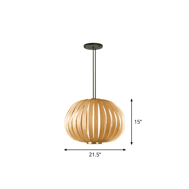 Sphere Restaurant Suspension Beleuchtung Holz mit Single-Bulb minimalistischer Anhänger Licht Kit