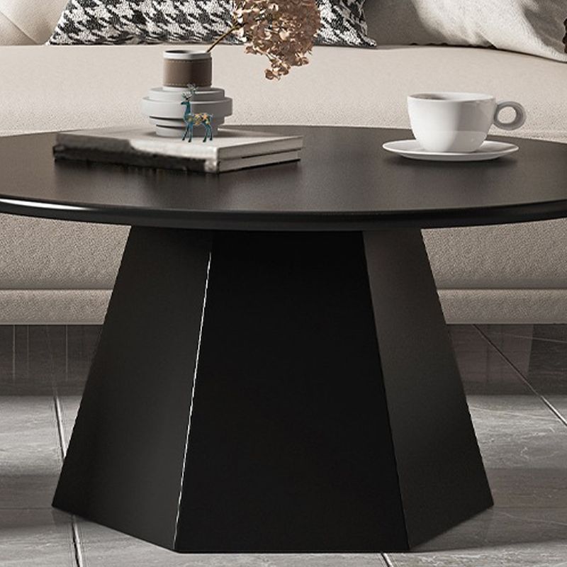 Modern Black/White Coffee Table Pedestal Marble Cocktail Table for Room