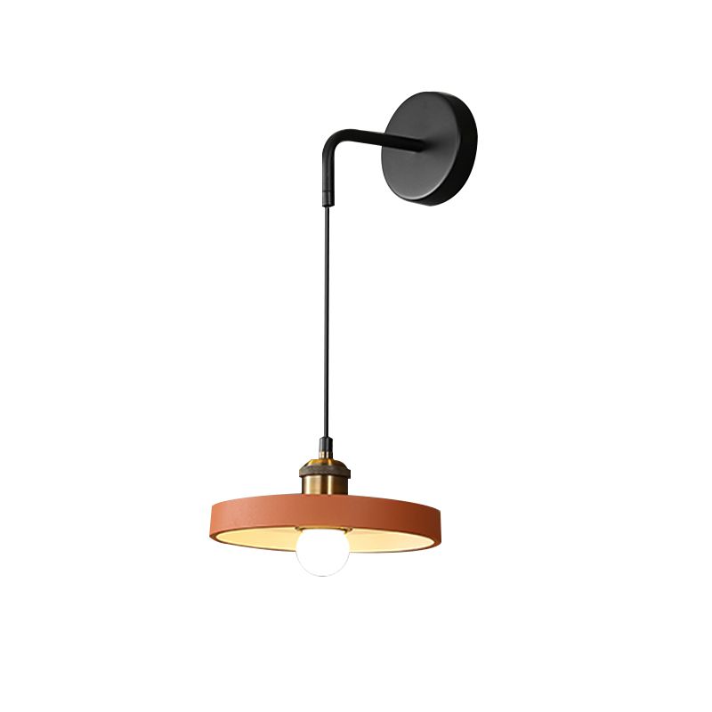 Modern Metal LED Wall Sconce Geometric Shape Wall Light with Resin Shade for Bedroom