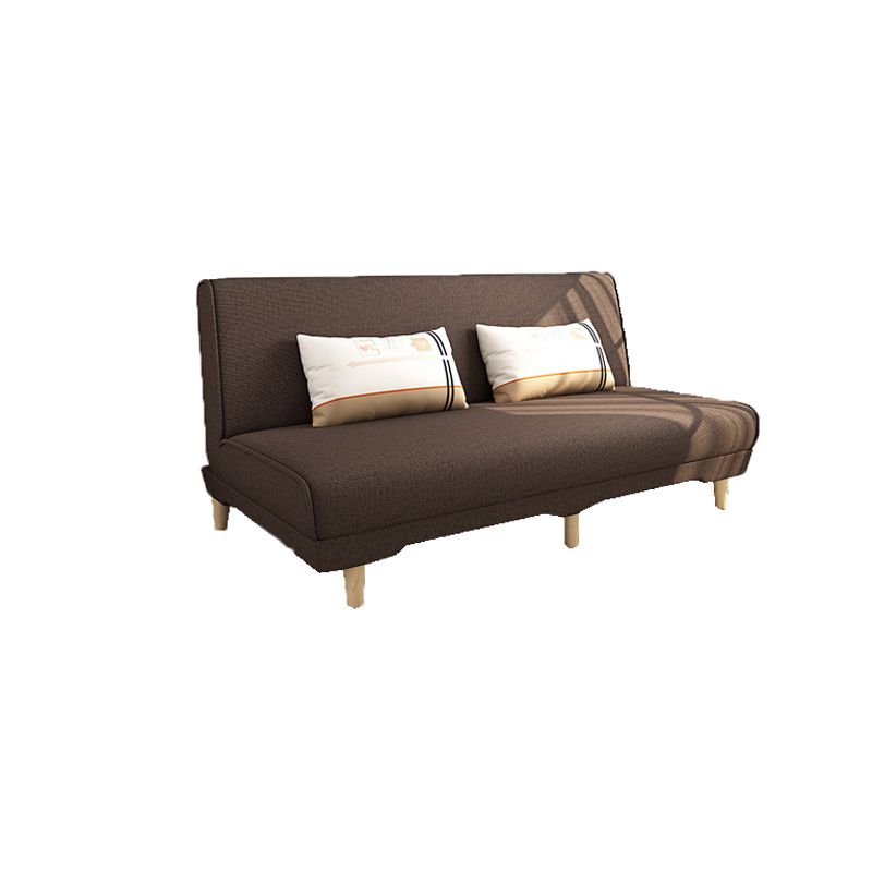 Modern Cotton Blend Armless Sofa Tight Back Couch with Pillow Included