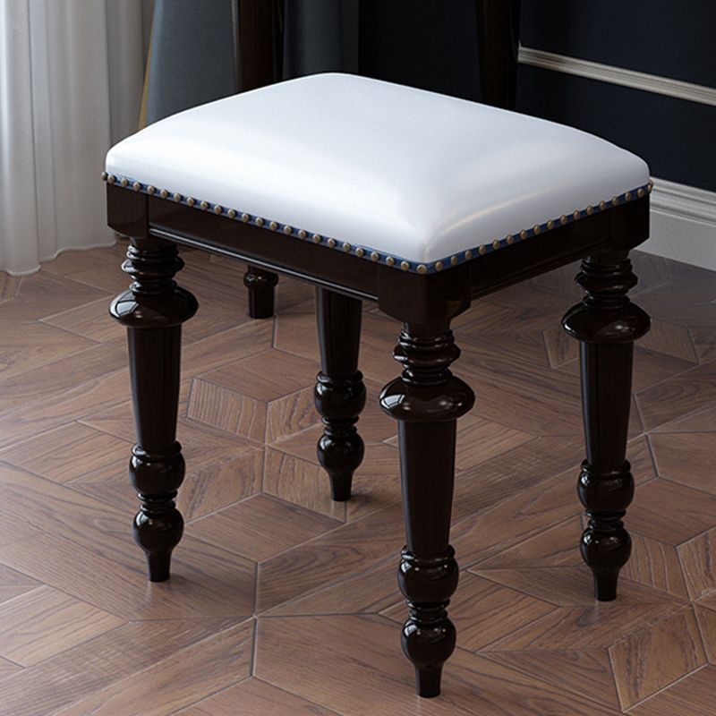 Black/White Vanity Wood Mirrored Makeup Dressing Table Stool Set