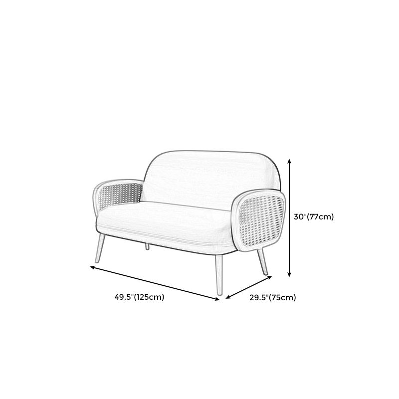 Faux Leather Scandinavian Curved Sofa with Tight Back for Apartment