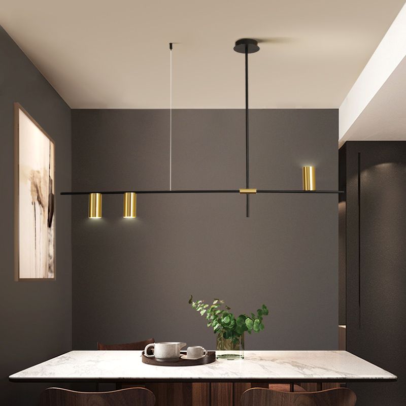 Éclairage d'éclairage de l'île de cylindre Éclairage de pendentif métallique moderne