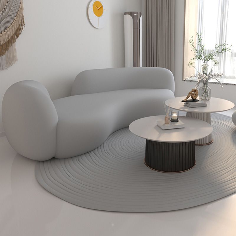 Curved Loveseat Sofa Contemporary Style Unique Seating for Living Room