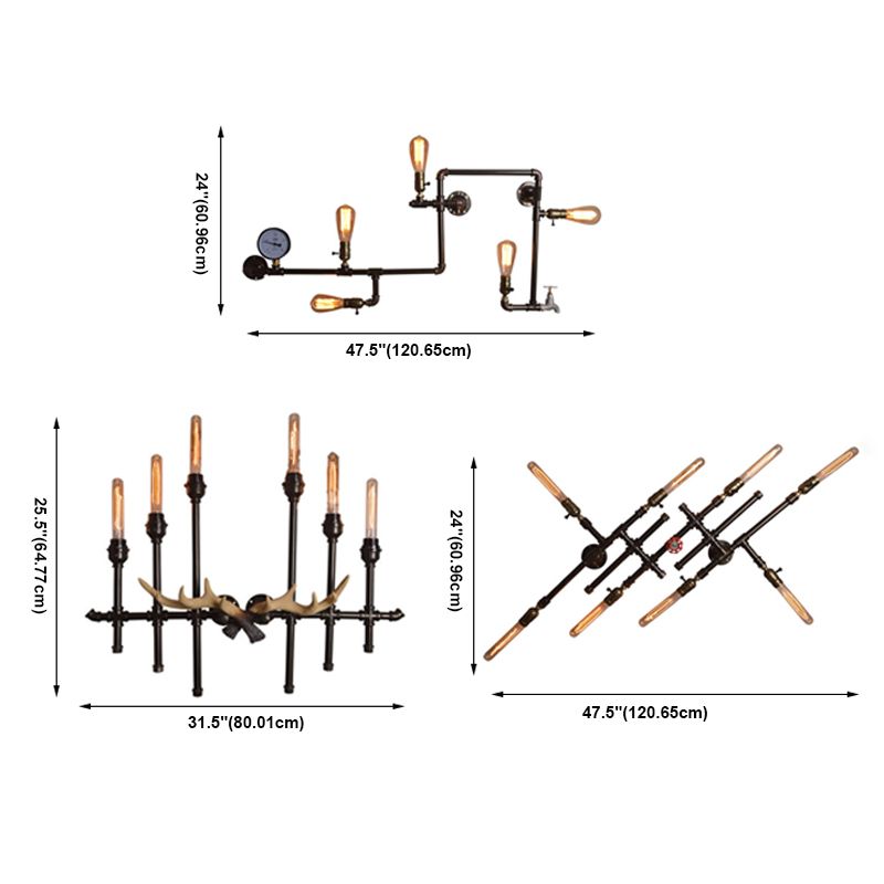 Industrielle Wandleuchte Beleuchtung Metall Wandmontierte Leuchte im Stabstil